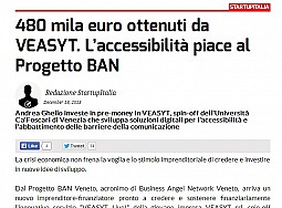 170 mila euro ottenuti da VEASYT. L’accessibilità piace a BAN Veneto